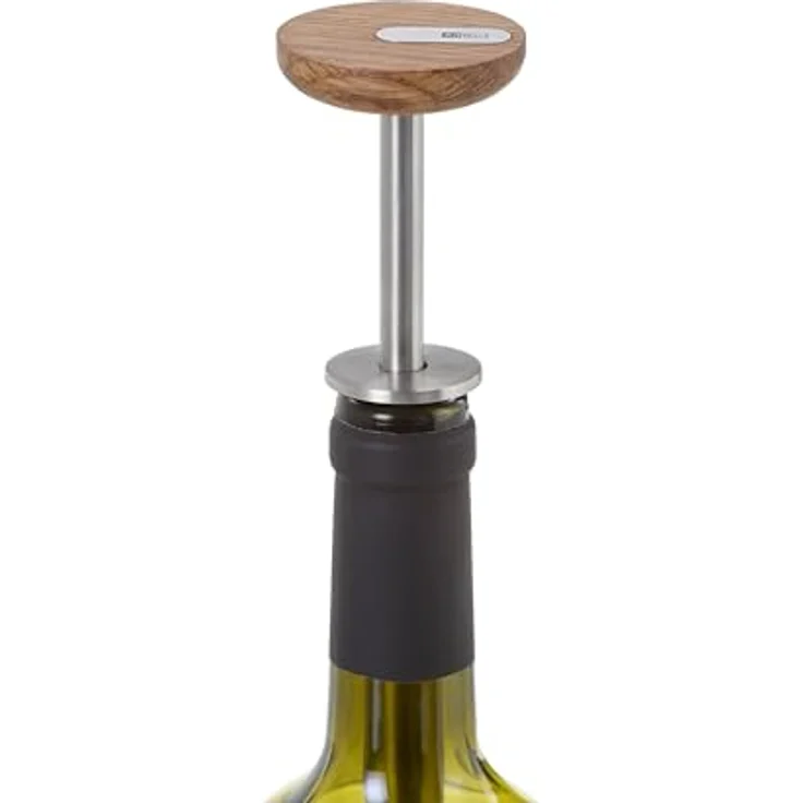 AdHoc FV83 Wein Vakuumpumpe CASQ, luftdichter Verschluss aus Eichenholz, optimal für Kühlschranktür, sorgt für längeren Geschmack und Frische – Bild 4