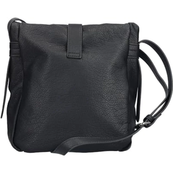 Rieker Umhängetasche, Damen-Handtasche aus Lederimitat, schwarz, mit Überschlag und Schnallenverschluss, verstellbarem Schulterriemen, 1 Hauptfach und 1 Vordertasche – Bild 2
