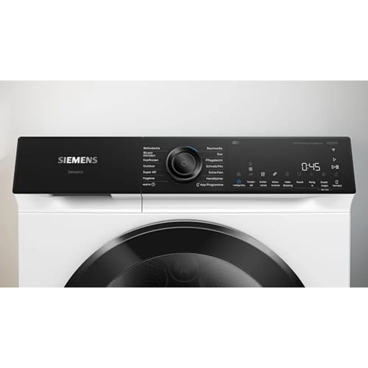 SIEMENS WQ45H2BECO, iQ500, 9 kg Smarter Wärmepumpentrockner, Selbstreinigender Kondensator, autoDry, speedPack, Reversierende Trommel, Nachlegefunktion, halbe Beladung, Trommelinnenbeleuchtung, Weiß – Bild 3