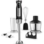 CREATE FULLMIX PROTOOL Stabmixer mit Zubehör / 7 Geschwindigkeiten + Turbo, Titan-beschichtete Edelstahlklinge, Schwarz