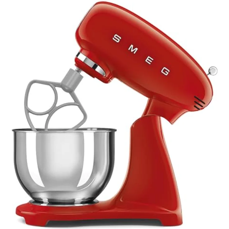 Smeg SMF05RDEU Küchenmaschine, Rot, 4,8 L Rührschüssel, Planetenrührwerk, 10 Geschwindigkeitsstufen, kippbarer Motorkopf – Bild 5