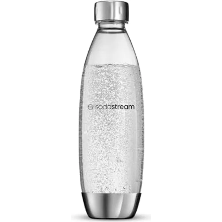 SodaStream Trinkflasche Kunststoff 1 L Fuse DWS Metal, spülmaschinengeeignet mit Edelstahl-Elementen, passend für SodaStream DUO und weitere Modelle