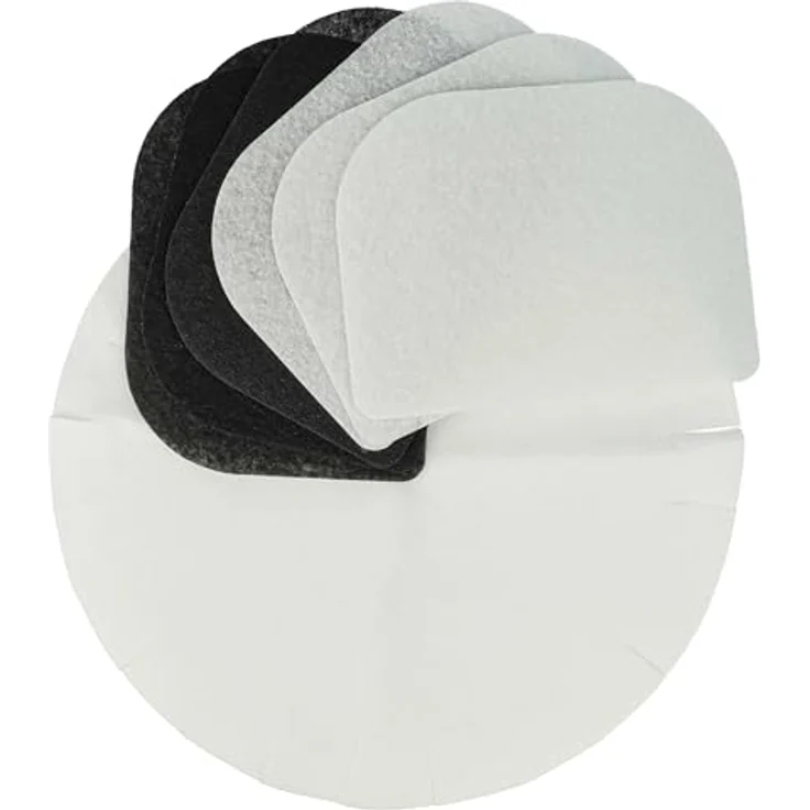 vhbw 12-tlg. Filter-Set für De Longhi 5525101500, 3x Kohlefilter schwarz, 3x Fettdunstfilter weiß, 6x Papierfilter weiß – Bild 1