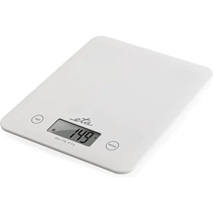 ETA Küchenwaage Digital Lori - LCD Display, Funktion TARE, Kapazität 5kg, Weiß