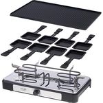 ADLER - Elektro-Raclette-Grill komplett mit Pfännchen - Rauchfreies Barbecue im modernen Stil für 8 Personen - Große Grillfläche - Elektrischer Grillrost - zum Anbraten von Speisen