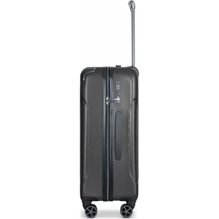 bugatti Valencia Koffer Groß | Trolley aus ABS Material mit arretierbaren Griff, Kreuzpackgurt, TSA-Schloss und Netzfach | 45 cm x 27 cm x 68 cm, Schwarz – Bild 4