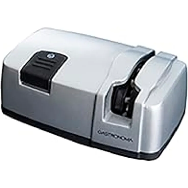 Gastronoma 18310012, Elektrischer Messerschärfer mit 20 Keramikstäben, Silber