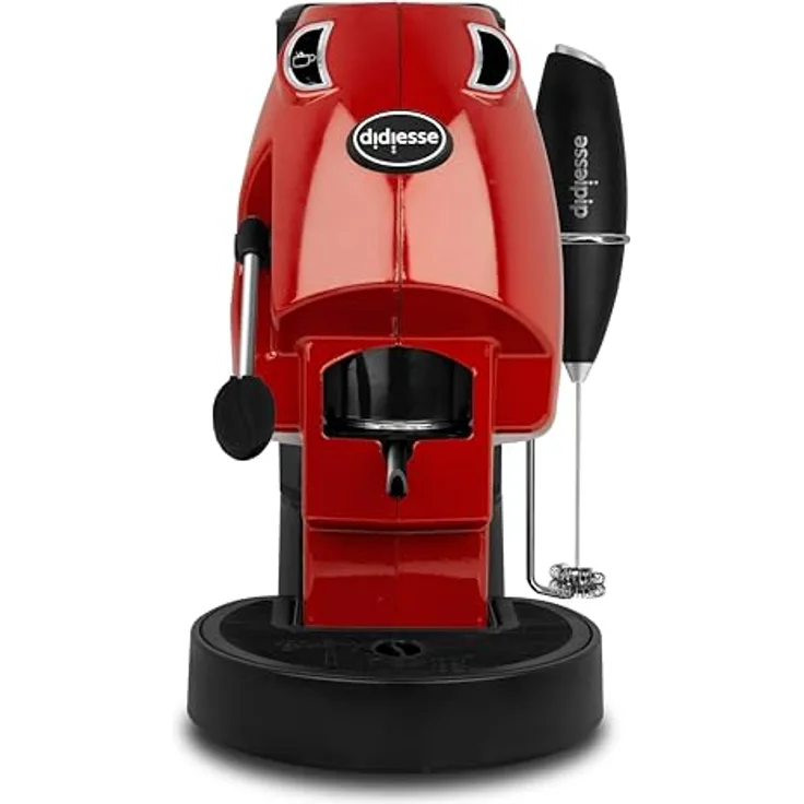 Didiesse Baby Frog, Kapselmaschine für Kaffee & Tee, halbautomatisch, 1,3 l Wassertank, 450 Watt, 15 Bar Pumpendruck, Rot