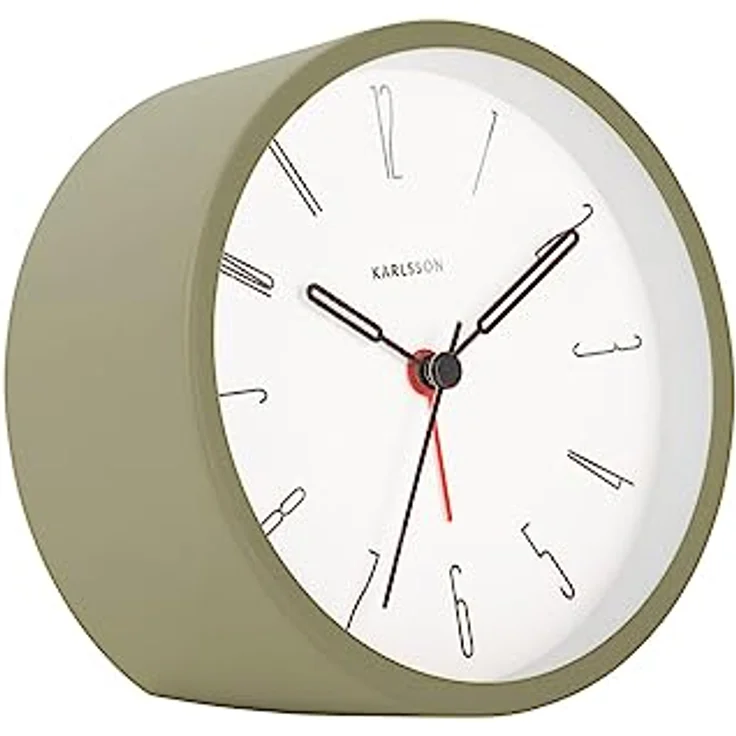 Karlsson Wecker Belle Numbers, elegante Wanduhr aus Eisen in Moss Green – Bild 1