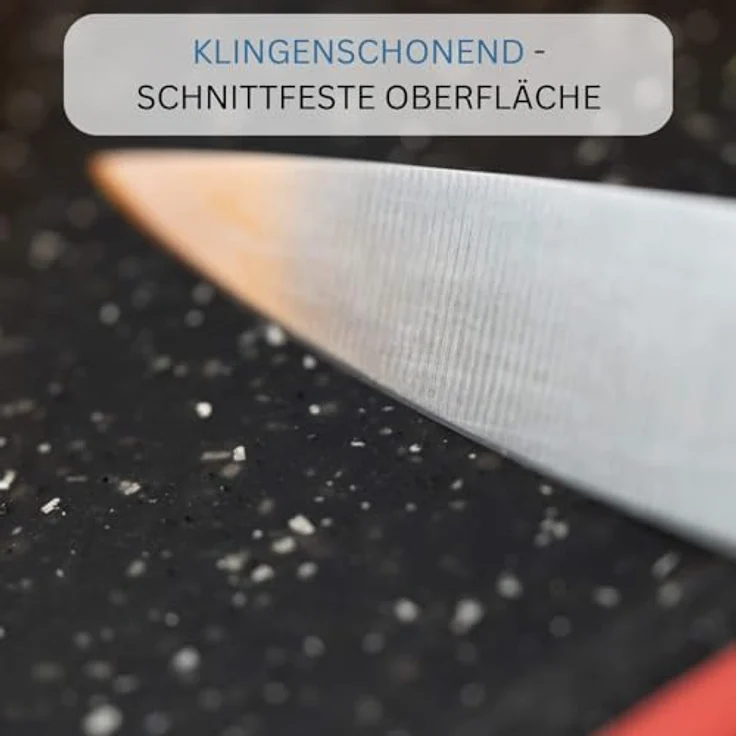 Westmark Kunststoff-Schneidbrett, 37 x 25,5 x 1,4 cm, Mit Saftrille, Granitoptik, Anthrazit-Rot, 6216224G – Bild 5