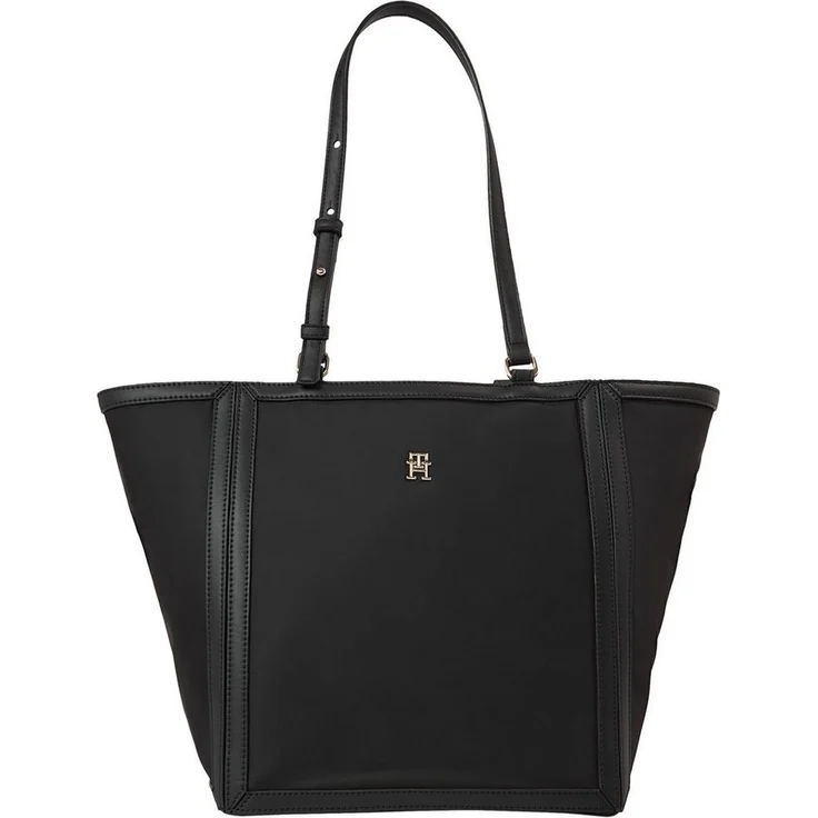 Tommy Hilfiger Shopper TH ESSENTIAL S TOTE, Handtasche Damen Tasche Damen Henkeltasche Recycelte Materialien, Schwarz – Bild 1