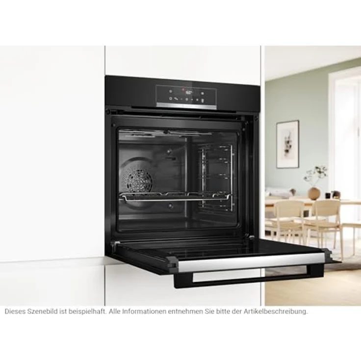 Bosch Serie 4 HBA571BB3, Einbau-Backofen 60 x 60 cm, Schwarz, 71 l Garraum, 5 Beheizungsarten, Pyrolyse-Reinigung – Bild 4