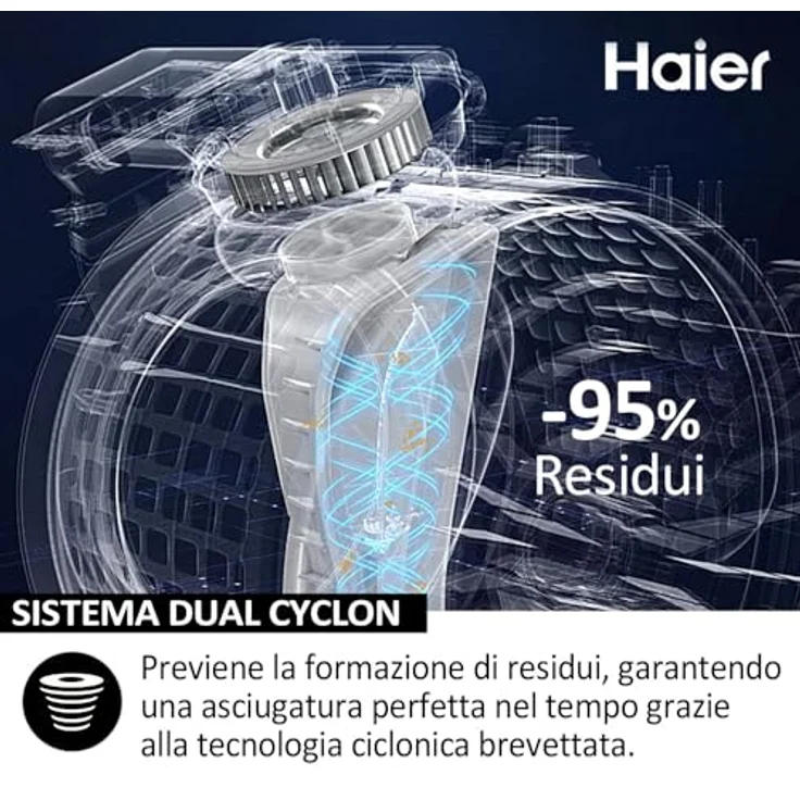 Haier HWD80-B14979 Waschtrockner Freistehend Frontlader, 5 kg Kapazität, 1400 RPM, Energieeffizienzklasse A, Weiß – Bild 5