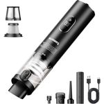 tomons Handstaubsauger, 14000PA Kabelloser Handstaubsauger mit LED-Licht, 3-in-1 Autostaubsauger mit HEPA-Multifiltration, Blauer Kleiner Staubsauger für Haus, Auto und Outdoor