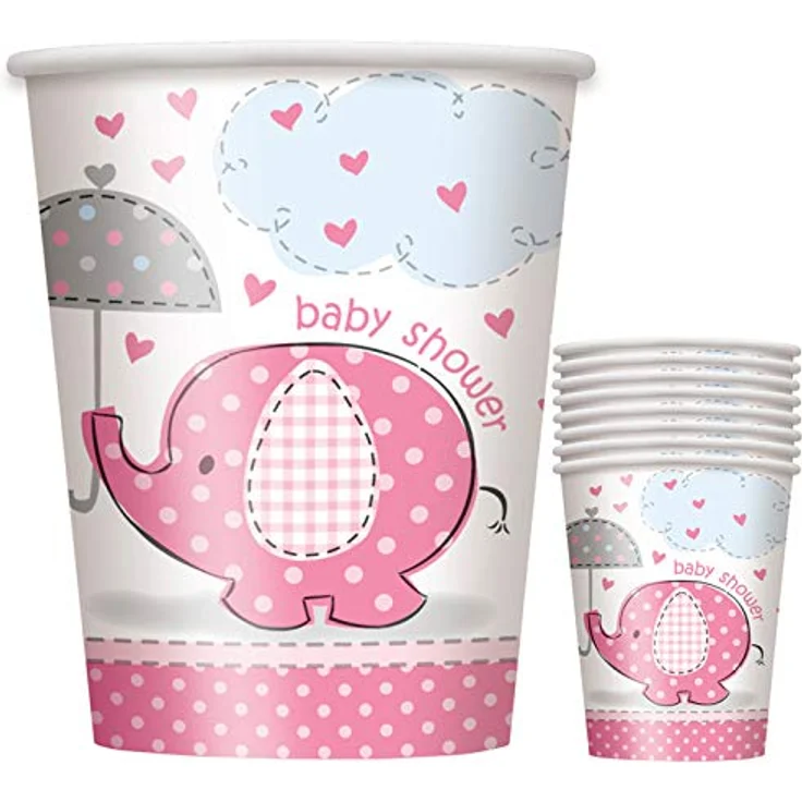 partybecher Baby-Dusche rosa 266 ml Mädchen – Bild 4
