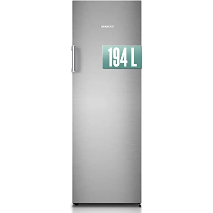 HEINRICHS Gefrierschrank, Freezer, No-Frost Schutz, 5x Gefrierschublade +1x Gefrierfach, LED-Display,Airflow, wechselbarer Türanschlag, Alarmfunktion, Temperatur:-14°C~-24°C, Heinrich´s (inox)