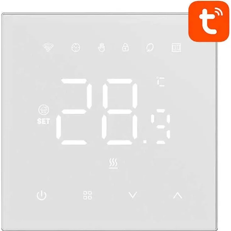 Avatto WT410-16A-W, Smart-Thermostat für Elektroheizung mit 16A WiFi, HD-LED-Bildschirm, präzise Temperaturregelung, Sprachsteuerung kompatibel mit Alexa und Google Home – Bild 1