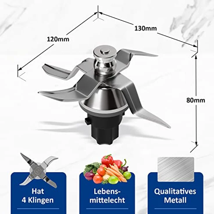 VIOKS Mixmesser Ersatz für Thermomix TM31, hochwertiges Küchenmaschinen-Zubehör – Bild 3