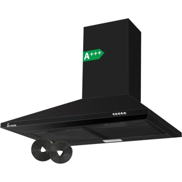 KKT KOLBE Dunstabzugshaube KAIRO6005S, 60 cm, schwarz, Pyramidendesign, Umluft/Abluft, 3 Leistungsstufen, LED-Beleuchtung, inkl. Kohlefilter – Bild 1