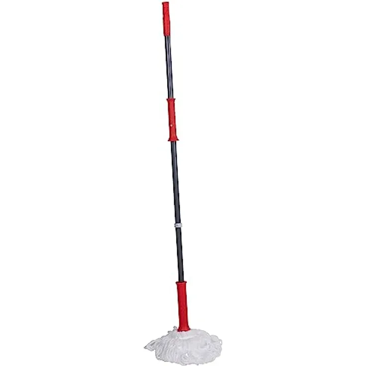 Dirt Devil Mikrofaser Mopp – 125 x ⌀ 7,5 cm – Leicht Auszuwringen – Rot/Grau