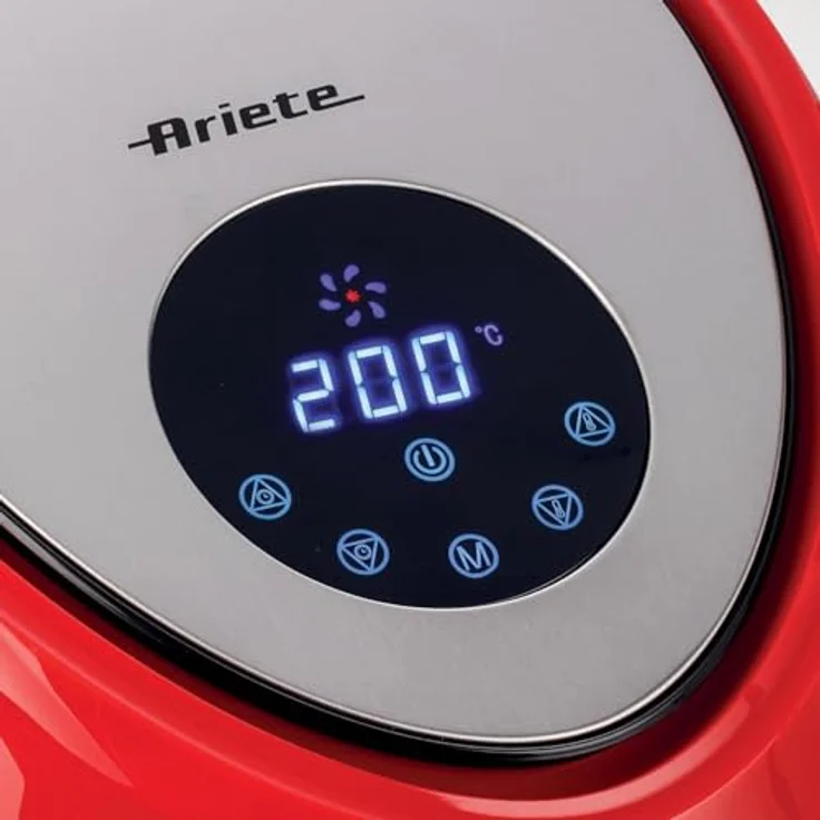 Ariete 4618 Heißluftfritteuse, 1800 Watt, 5,5 Liter, Timer, regelbares Thermostat, abnehmbarer Frittierkorb, LCD-Display, Edelstahl, Fritteuse, rot - Preisvergleich – Bild 2