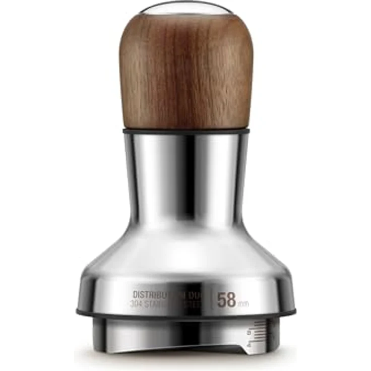 Sage The Distribution Duo 58, Selbstnivellierender Tamper aus Edelstahl und Walnussholz, kompatibel mit 58-mm-Sage-Filtern – Bild 2