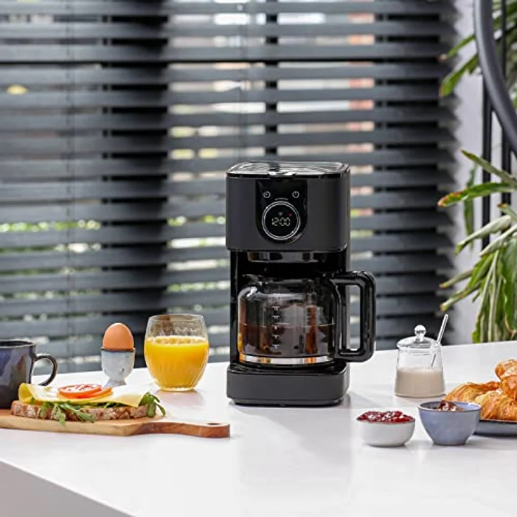 Filterkaffeemaschine Smart Home mit Timer Luxus Filterkaffeemaschine Edelstahl Schwarz – Bild 2