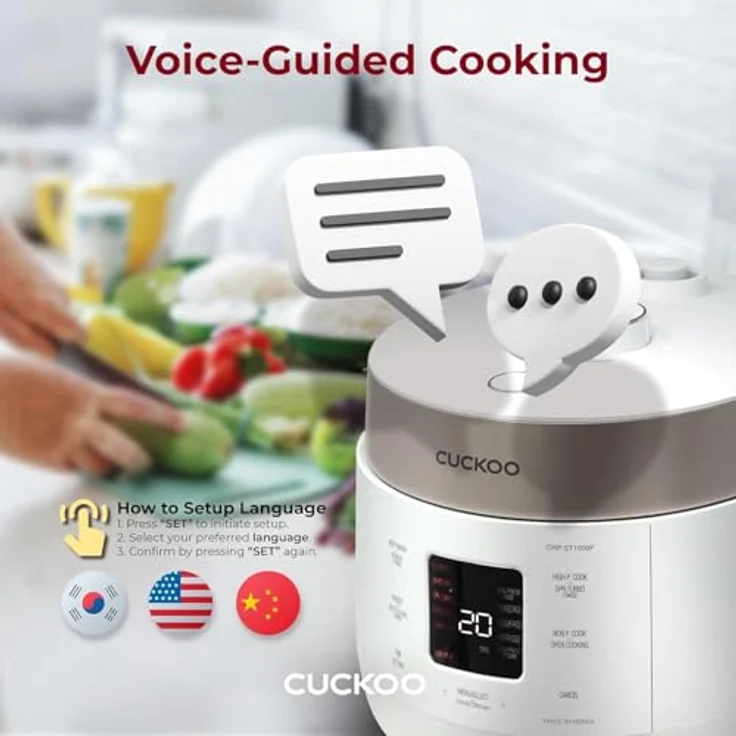Cuckoo Reiskocher 1.08l CRP-ST0609F Twin Pressure, vielseitiges Küchengerät mit offener Deckel-Kochfunktion – Bild 2