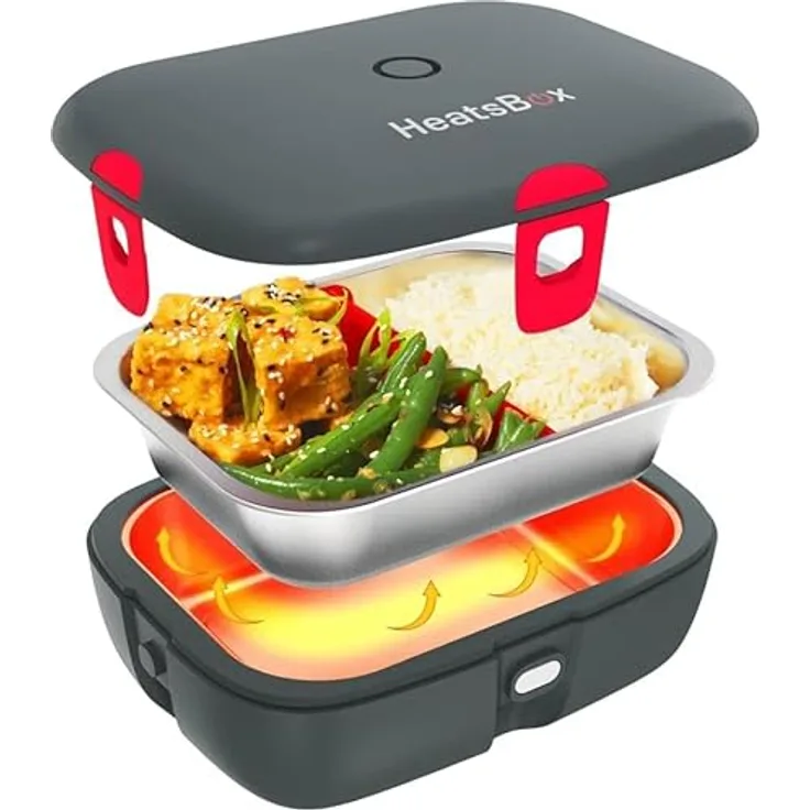 Faitron HeatsBox DRIVE, Elektrischer Speisewärmer für Auto, appgesteuert, Edelstahl, 925 ml, robust und auslaufsicher