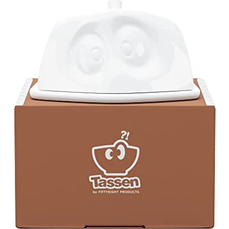 FIFTYEIGHT PRODUCTS / Butterdose „Versteckt“, (Porzellan, L: 15,5 cm B: 13 cm, H: 6,5 cm, Gewicht: 711g, weiß, Made in Germany) – Bild 3