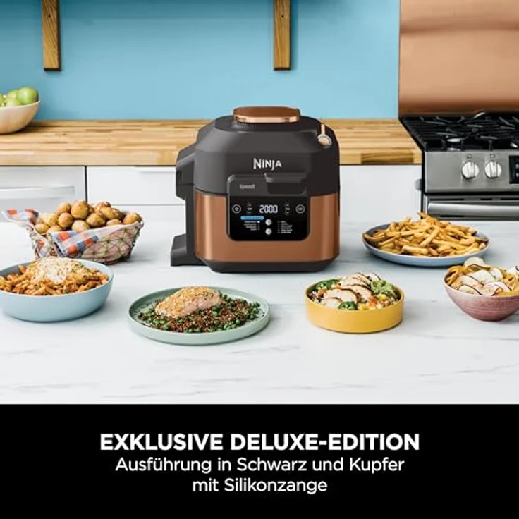 Ninja Speedi Multikocher 10-in-1, 5,7L Airfryer Fritteuse, Slow Cooker, Grillen, Backen, Schwarz & Kupfer – Bild 2