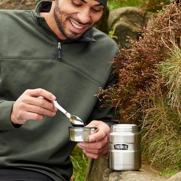 Thermos King Thermoskanne - Thermosflasche für Lebensmittel,0,47 l, Edelstahl, Rot – Bild 5