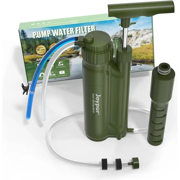 joypur Wasserfilter Outdoor Survival, UF Filter, tragbar, 8000L Kapazität, Armeegrün