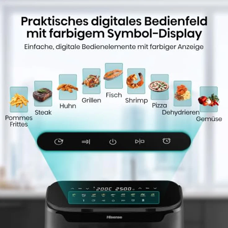 Hisense HAF2700DHA, Air Fryer Fritteuse mit 2700 W und 11 l, Schwarz – Bild 11