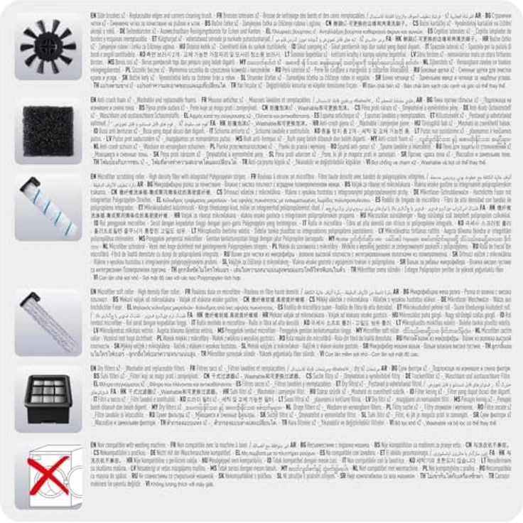 Rowenta X-Clean 4 Zubehörset, 2 Walzen und Ersatzteile für effizientes Saugen und Wischen, kompatibel mit X-Clean 4 Saugwischer, ZR335A01 – Bild 3