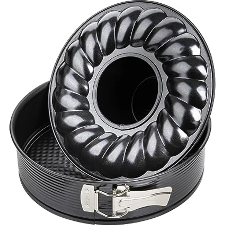Zenker Springform Flach- und Rohrboden Ø 28 cm Backform mit 2 Böden, Profi-Kuchenformen-Set, mit hochwertiger Antihaftbeschichtung, einfaches Entformen für saftige Kuchen und Torten, Menge: 1 Stück – Bild 2