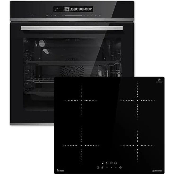 KKT KOLBE Backofen und Induktionskochfeld SET8017IH859RL, eingebaut, 7000W Leistung, SensorTouch Bedienung, katalytische Reinigung, Dampf-Clean, Auftaustufe