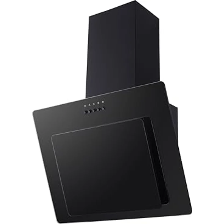 YUNA KIM SH60A inklusive Kohlefilter | Dunstabzugshaube | Breite 60cm | Abluft- & Umluftbetrieb | Luftstrom 330 m³/h | schwarze Glasfront | Wandhaube | LED-Beleuchtung | 64 dbA | 24,7 kWh/Jahr – Bild 3