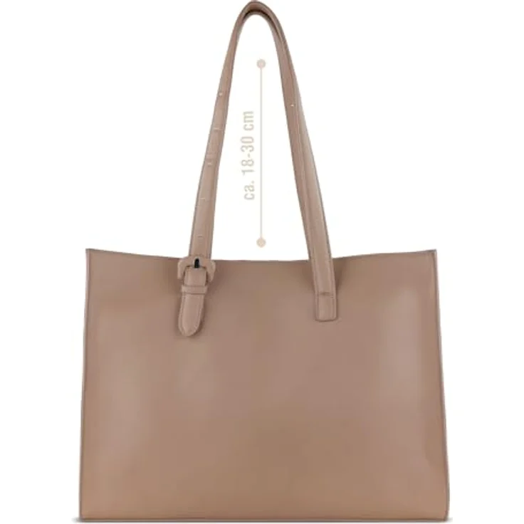 bugatti Luna Shopper Tasche, 40 cm mit Laptopfach, 100% Polyurethan, braun – Bild 4