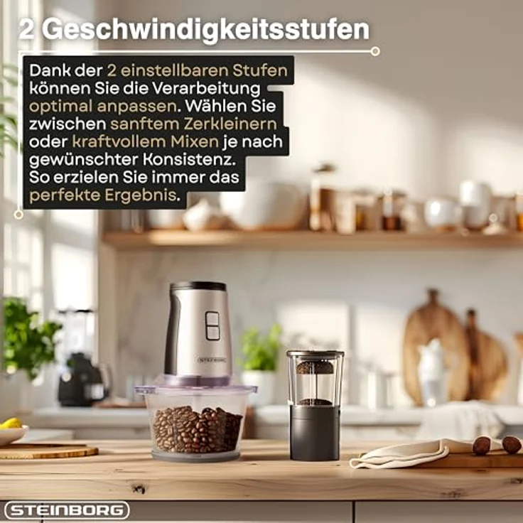 STEINBORG Standmixer SB-2650, 500 W, 1,8 Liter Glasbehälter, 600 ml To Go Becher, 4-Fach Edelstahlklingen, schwarz – Bild 5