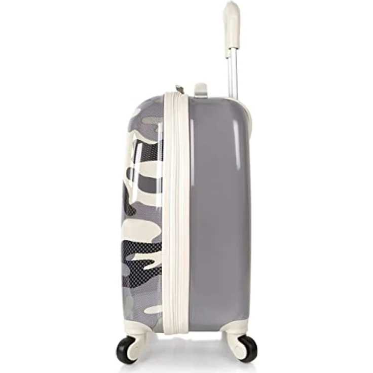 Heys Fashion Spinner, Koffer für Kinder mit Kreuzpackgurt und Wäschefach, grau camo, 25 l – Bild 3