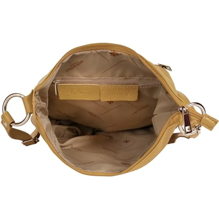 Cluty Umhängetasche, echtes Rindleder, Made in Italy, verstellbarer Schultergurt, schwarz – Bild 6