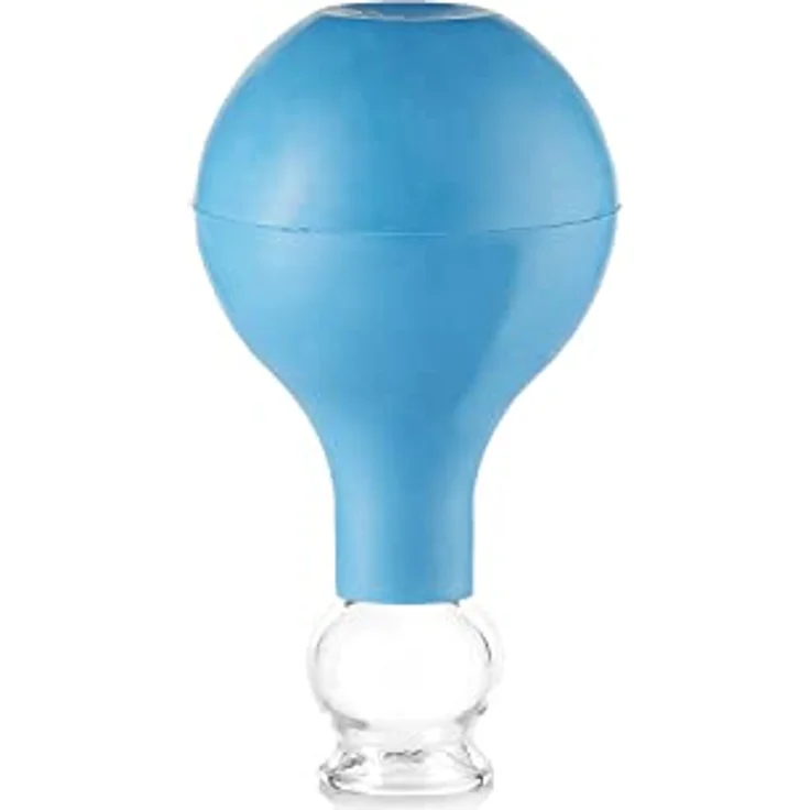 pulox Schröpfglas aus Echtglas 2er-Set inkl. Saugball 25 mm & 32 mm, Blau – Bild 4