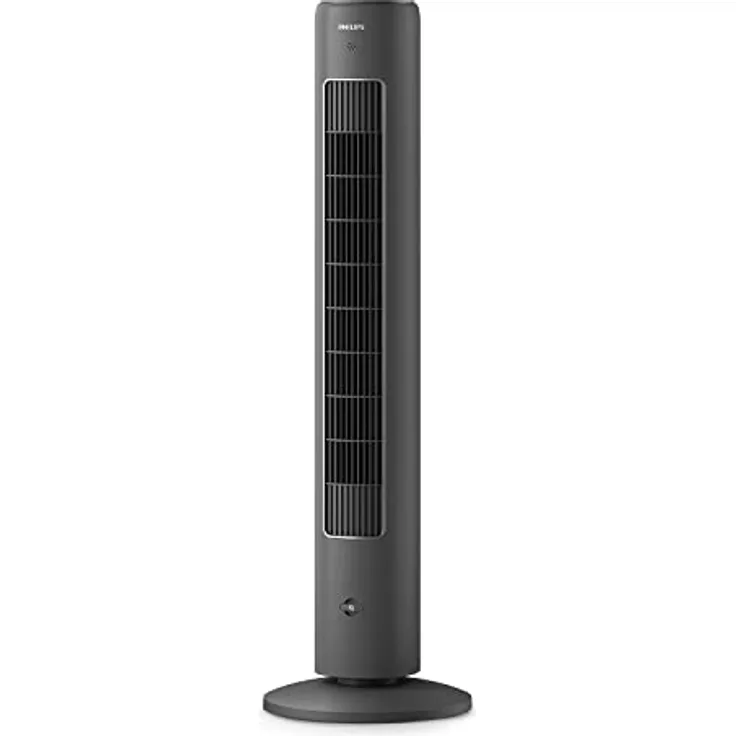 Philips Oszillierender Turmventilator 5000 Serie, 105 cm, Fernbedienung, Timer, 3 Geschwindigkeiten, 3 Modi, 40W, leistungsstarker leiser Luftstrom, geeignet als Aroma-Diffuser, grau (CX5535/11)