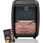 Starlyf Heißluftfritteuse Air Oven XL, 1700 W, 12 Liter Fritteuse mit 10 Programmen, Rotisserie-Funktion, Drehspieß (ohne Korb)