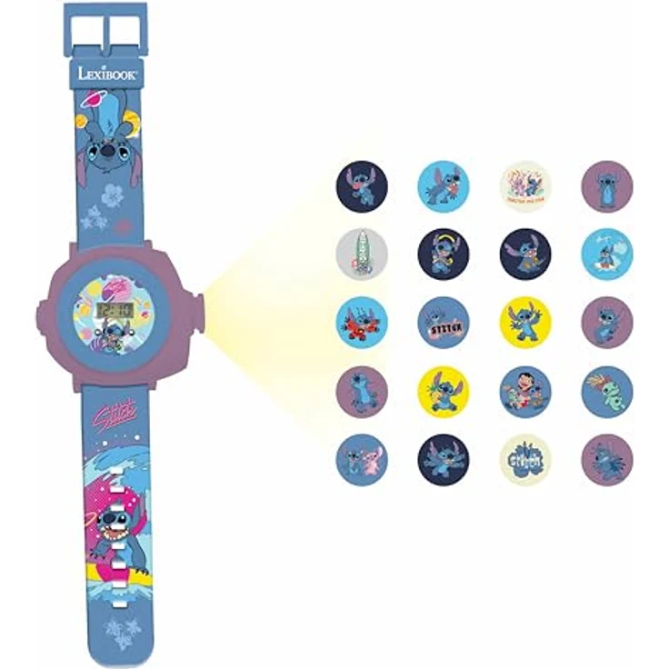 Lilo & Stitch Projektionsuhr, digitale Armbanduhr mit sanfter Beleuchtung für kleine Disney-Fans – Bild 1