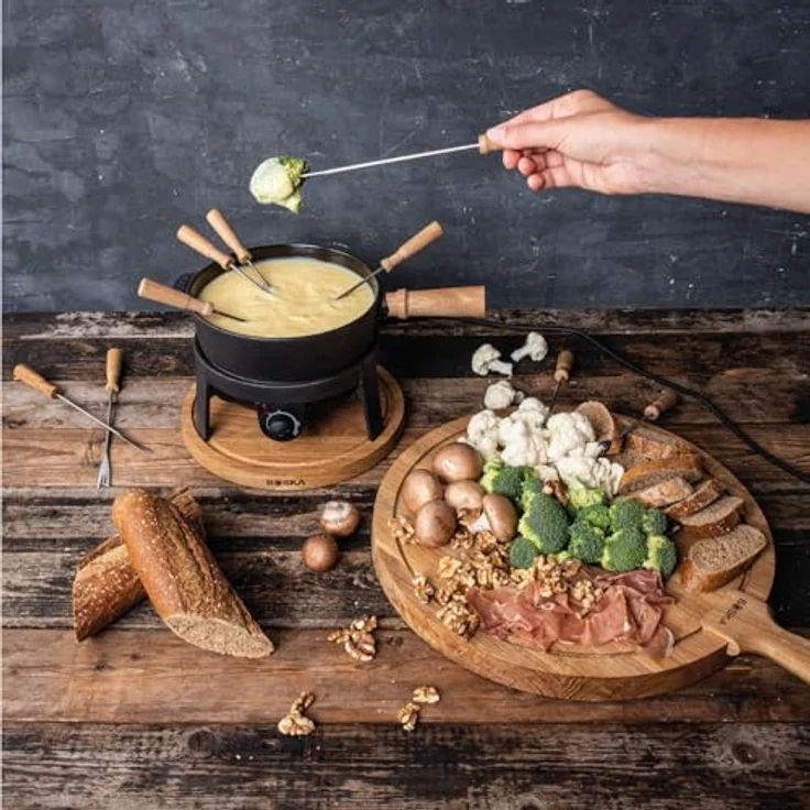 BOSKA HOLLAND Elektro-Fondue Pro, 2.2 Liter Fondue-Set mit elektrischem Wärmeregler, geeignet für Schoko-, Käse- und Fleischfondue, schwarz – Bild 2