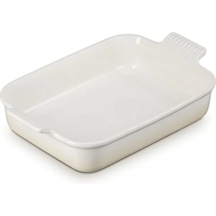 Le Creuset Rechteckige Auflaufform Tradition aus Steinzeug, 32 cm, 2.31 kg, Meringue, 71102327160001 – Bild 2