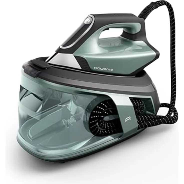 Rowenta Force Pro 500 Dampfbügelstation, 2800 W, 600 g/min Dampfstoß, Quicksteam-Technologie, Energie-Eco-Modus, Eucalyptus/Schwarz, VR9042F0