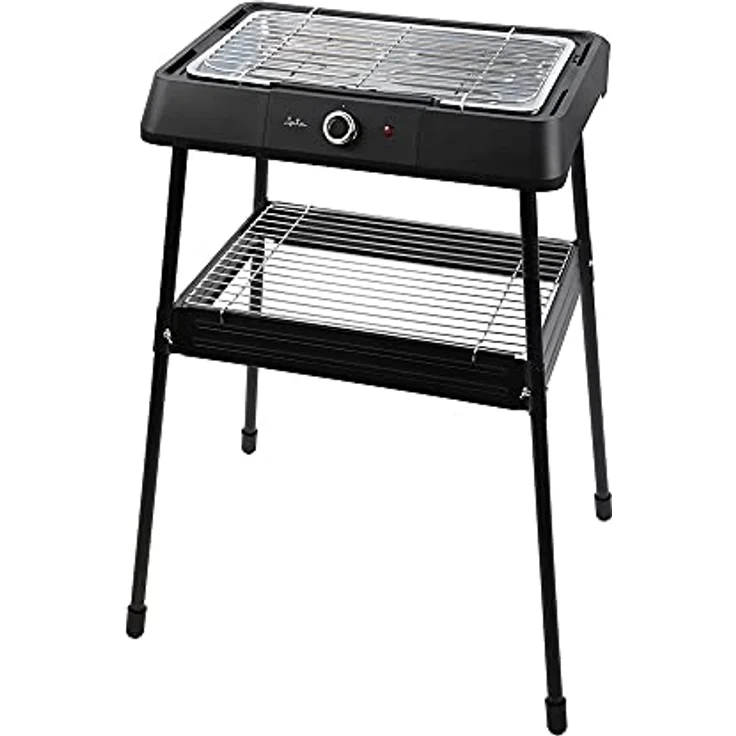 Jata JEBQ1001 Elektrischer Grill mit 2 Kochmöglichkeiten, 2 Höhen, abnehmbar, 400 x 230 mm, 2.200 W, Schwarz – Bild 1